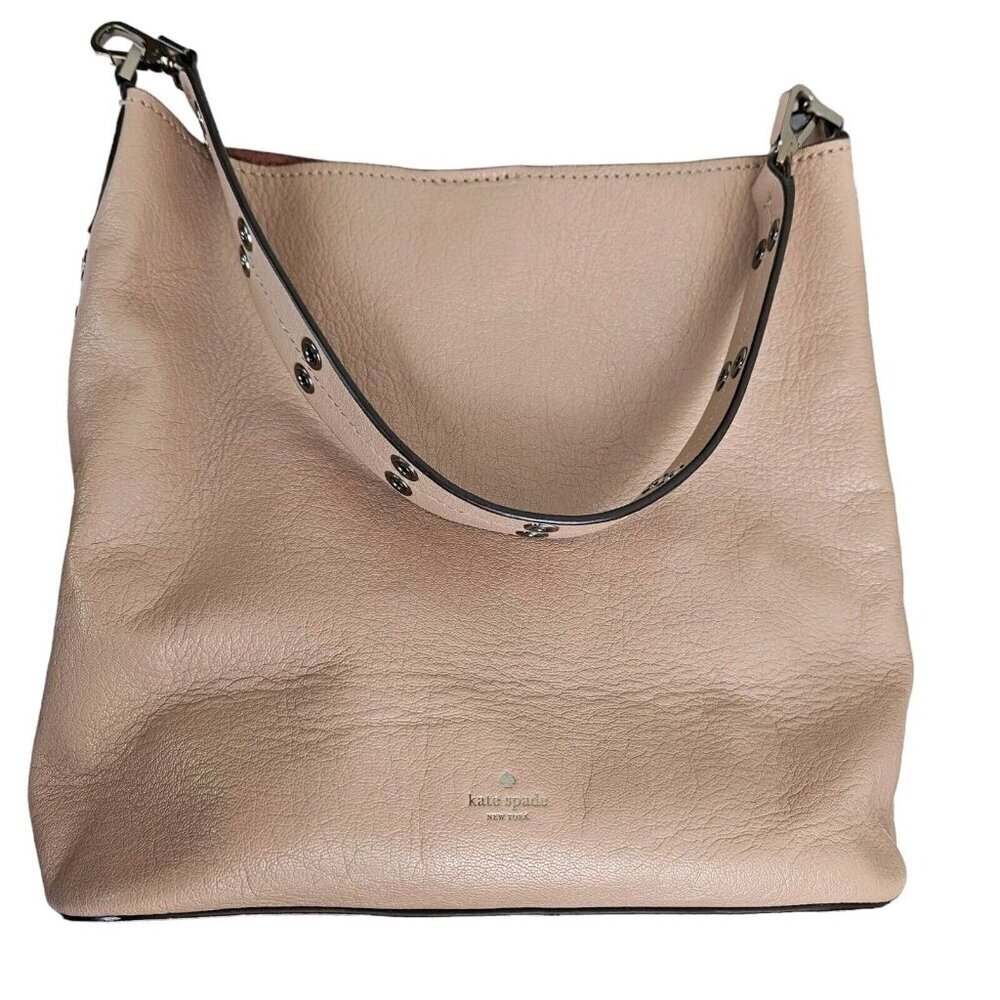 kate spade Atlantic Avenue Libby Leather Hobo Shoulder Bag Tan Suede Interior